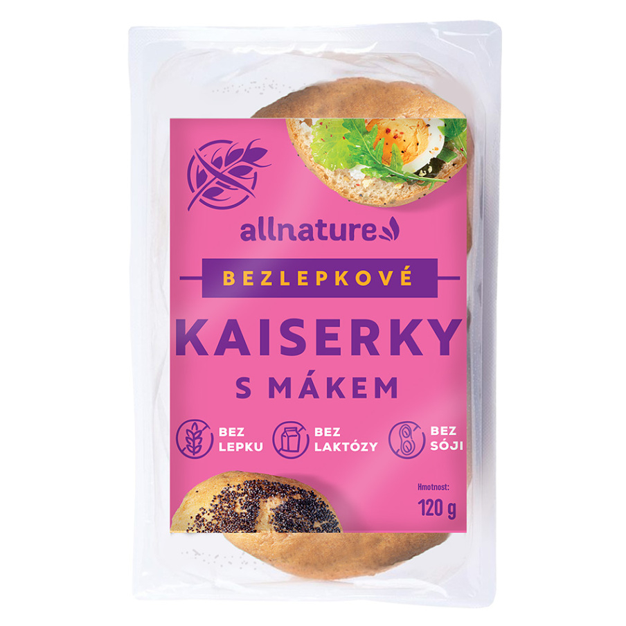 ALLNATURE Bezlepkové kaiserky s mákem 120 g