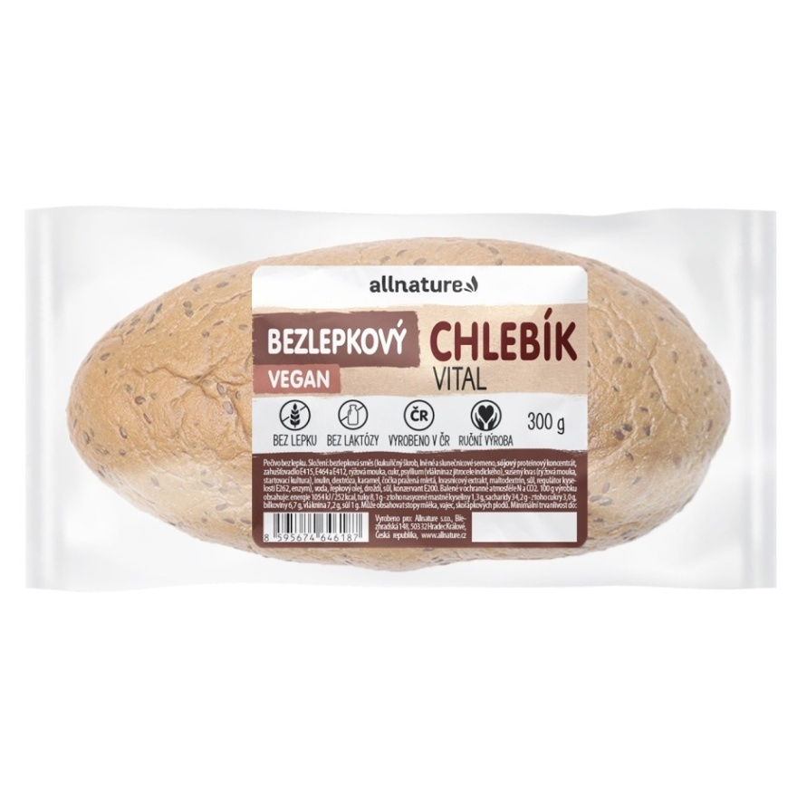 E-shop ALLNATURE Bezlepkový chléb Vital čerstvý 300 g
