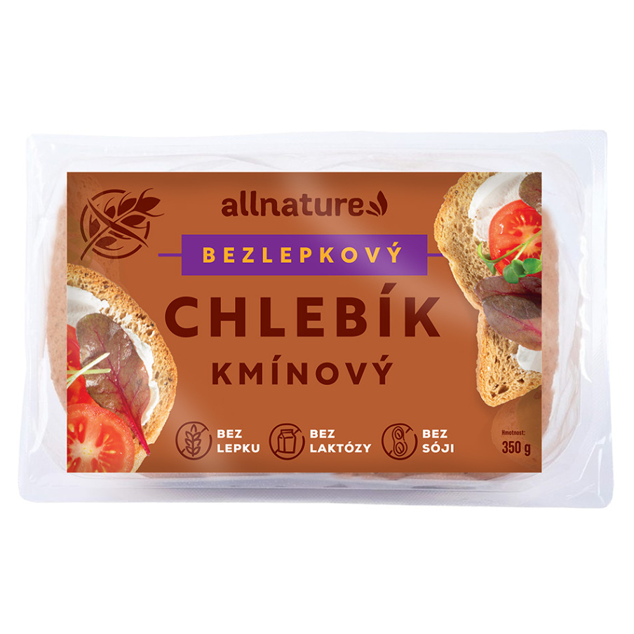 ALLNATURE Bezlepkový chlebík kmínový 350 g