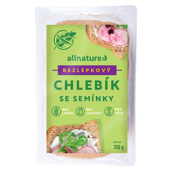 ALLNATURE Bezlepkový chlebík se semínky 350 g (Bezlepkové pečivo)