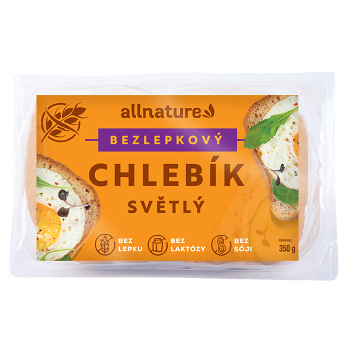 ALLNATURE Bezlepkový chlebík světlý 350 g (Bezlepkové pečivo)