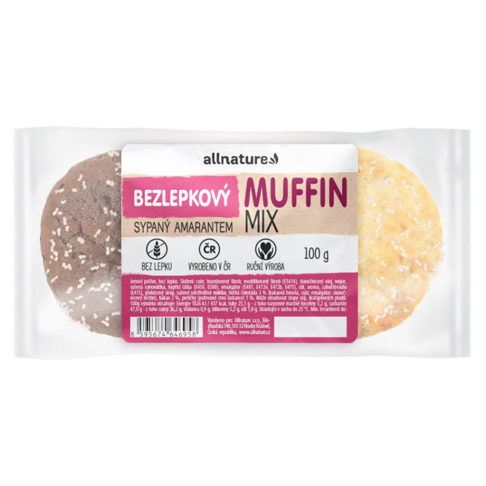 E-shop ALLNATURE Bezlepkový muffin MIX sypaný amarantem čerstvý 100 g
