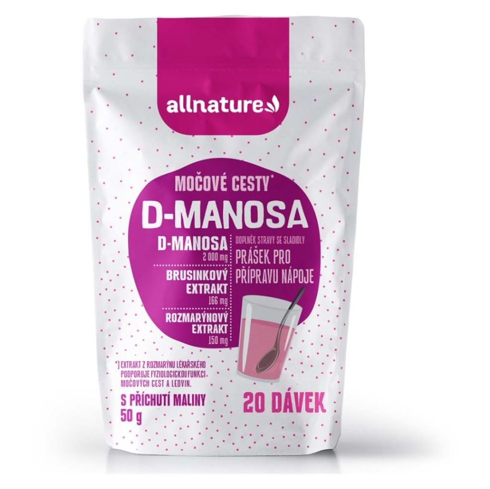 E-shop ALLNATURE D-Manosa s brusinkovým extraktem příchuť malina 50 g