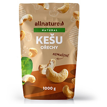 ALLNATURE Kešu jádra 1000 g (Kešu jádra) - RAW, Jednodruhové, Přírodní