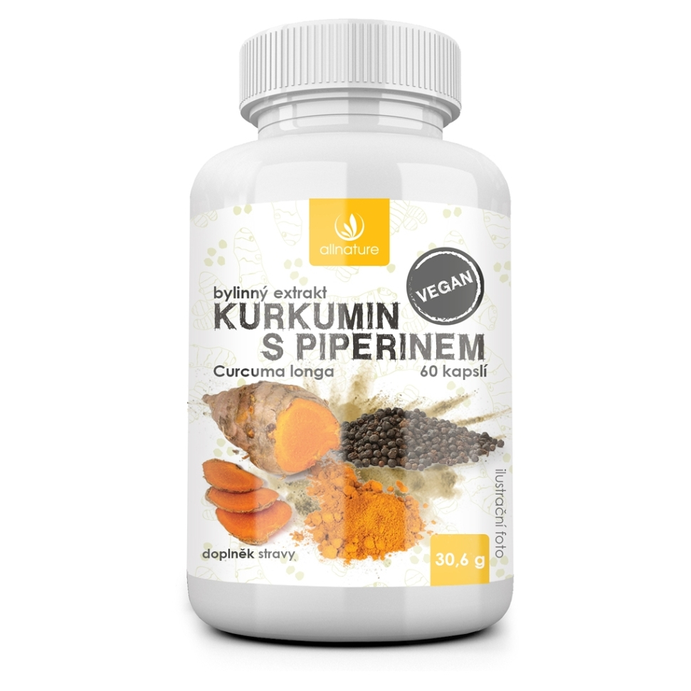 E-shop ALLNATURE Kurkumin s piperinem bylinný extrakt 60 kapslí
