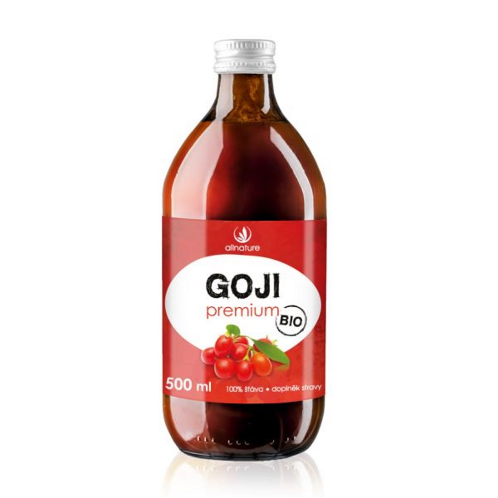 Allnature Bio Premium Goji kustovnice čínská 100% šťáva z plodů 500 ml