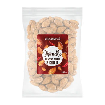 ALLNATURE Mandle pražené solené s chilli 100 g (Mandle) - Slané, Pražené, Jednodruhové