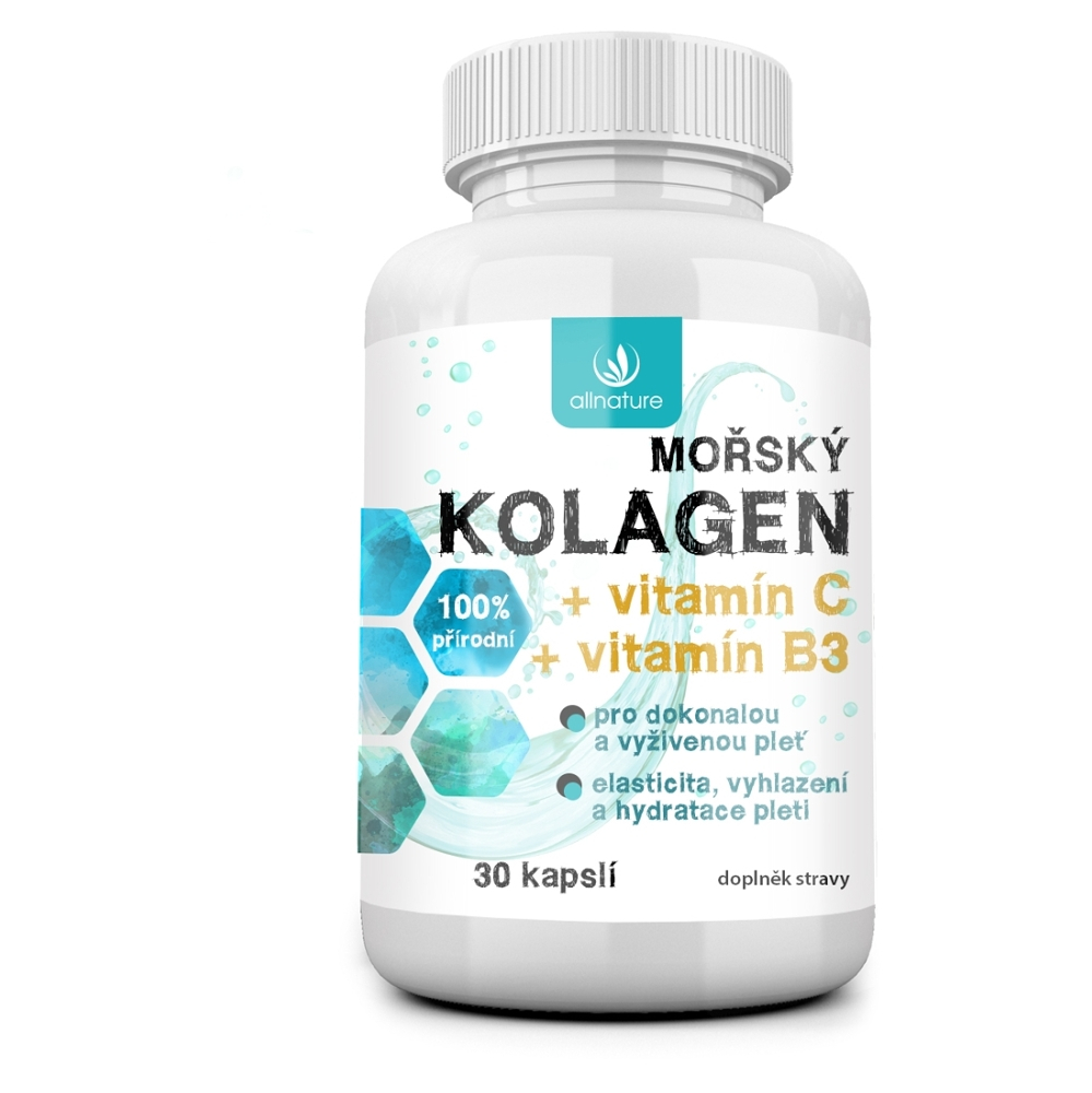 E-shop ALLNATURE Mořský kolagen + vitamin C + vitamin B3 30 kapslí