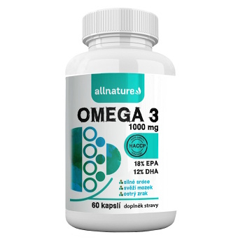 ALLNATURE Omega 3 1000 mg 60 kapslí (Omega 3 a rybí olej) - Vícesložkové