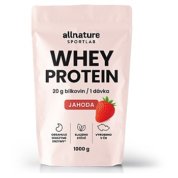 ALLNATURE Sportlab whey protein jahoda 1000 g (Proteinové nápoje)