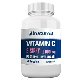 ALLNATURE Vitamin C s šípky s postupným uvolňováním 1000 mg 60 tablet