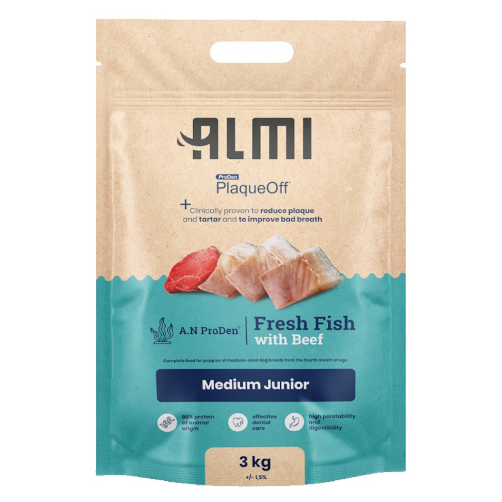 E-shop ALMI Medium Junior granule pro štěňata 1 ks, Hmotnost balení (g): 3 kg