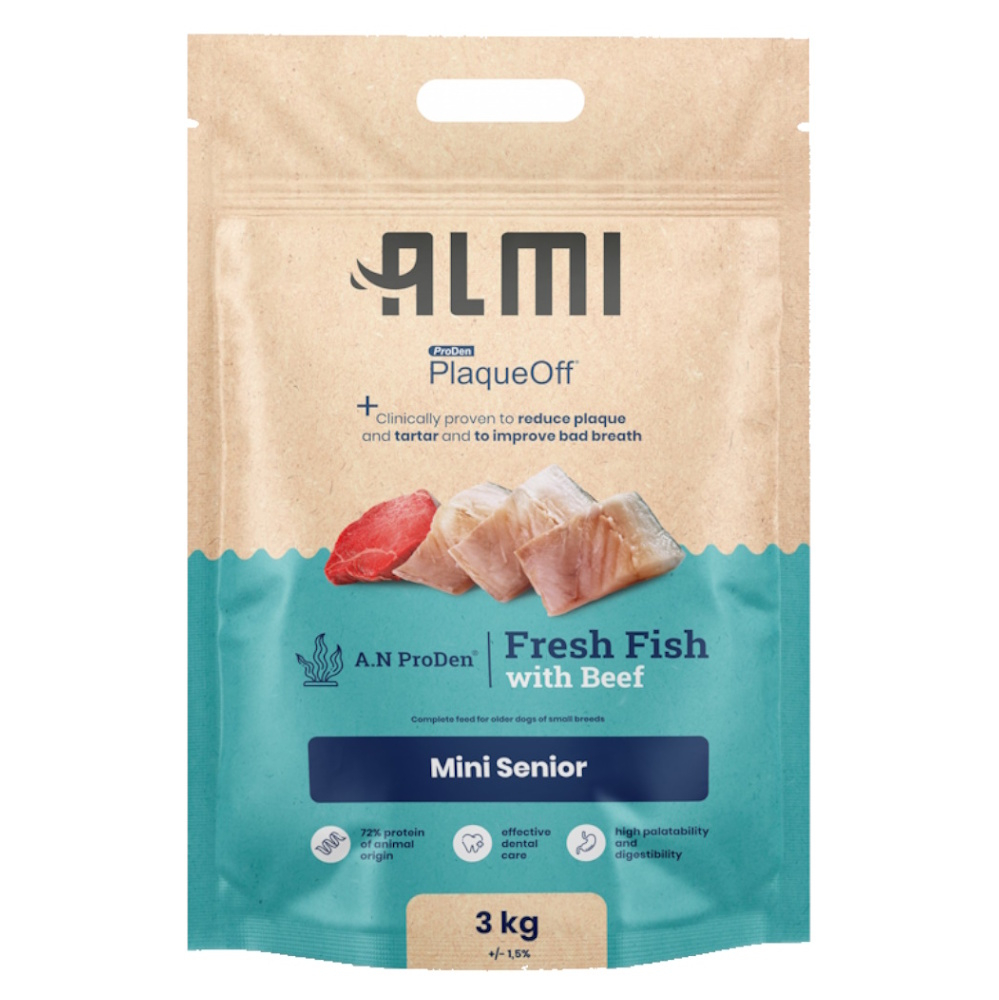 E-shop ALMI Mini Senior granule pro psy 1 ks, Hmotnost balení (g): 3 kg