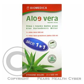 Aloe Vera BIOMEDICA DUOPACK MIX 2x500ml (Detox) - Přírodní