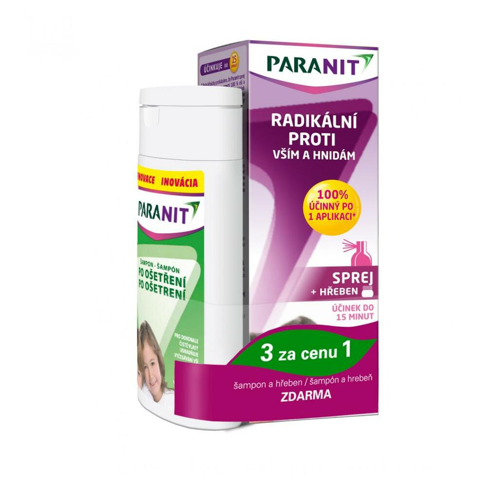 PARANIT Radikální sprej 100 ml + hřeben a šampon ZDARMA