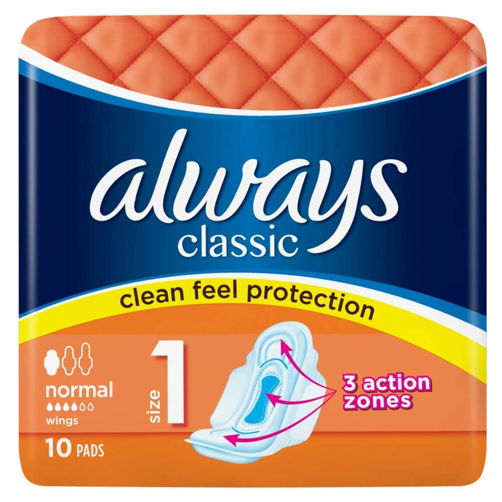 Levně ALWAYS Classic Normal Hygienické vložky s křidélky 10 ks