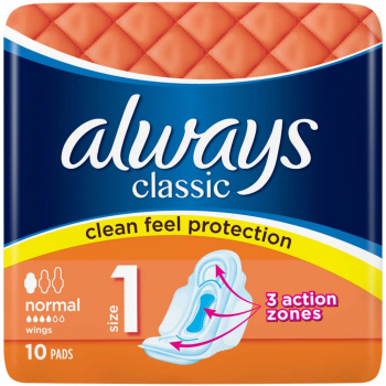 ALWAYS Classic Normal Hygienické vložky s křidélky 10 ks