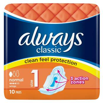 ALWAYS Classic Normal Hygienické vložky s křidélky 10 ks