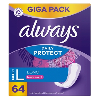 ALWAYS Intimky Daily Protect Long Fresh Scent 64 kusů (Slipové vložky) - Mini