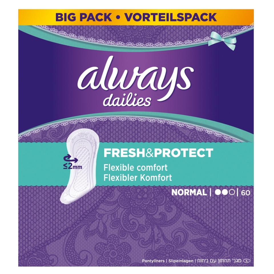 Levně ALWAYS Fresh&Protect Normal Intimní vložky 60 ks