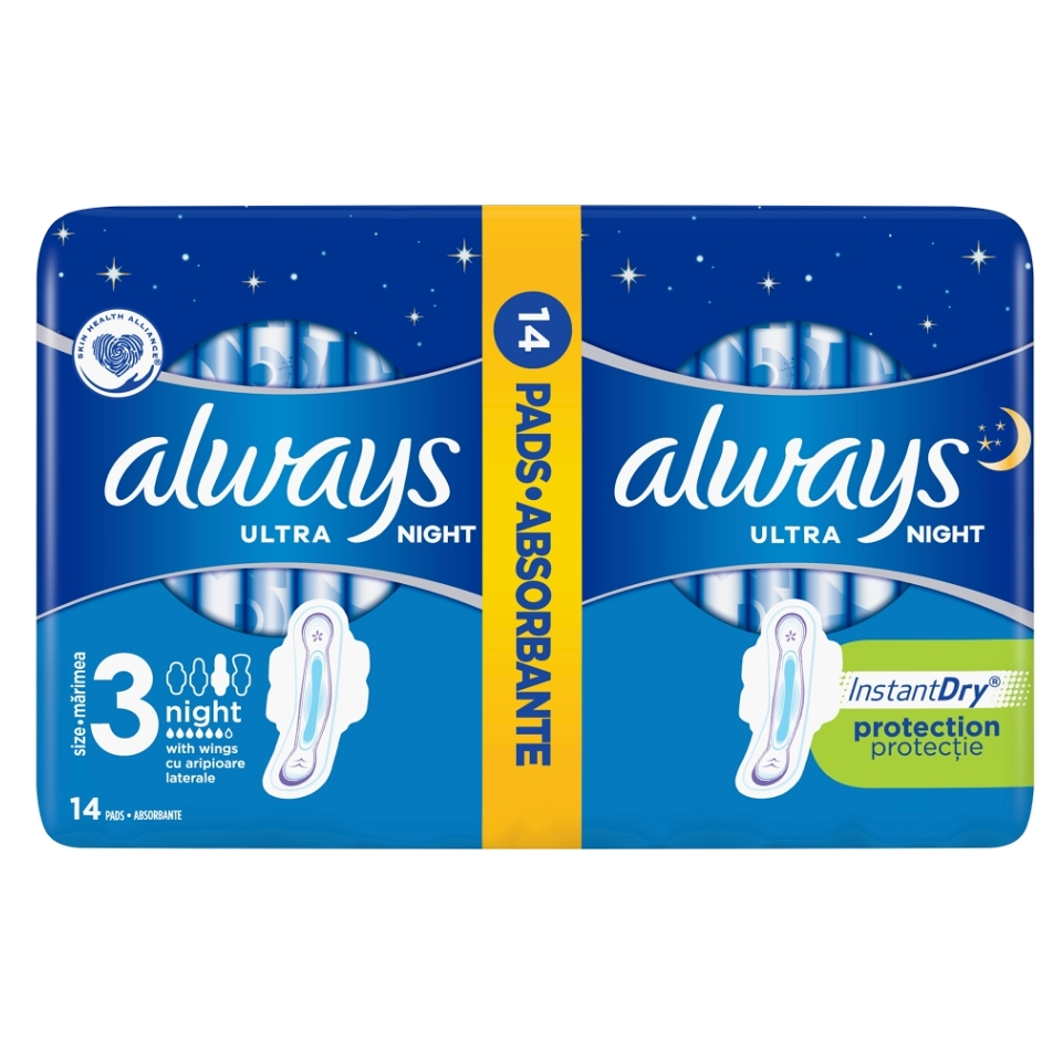 E-shop ALWAYS Ultra Night vel.3 Hygienické vložky s křidélky 14 ks