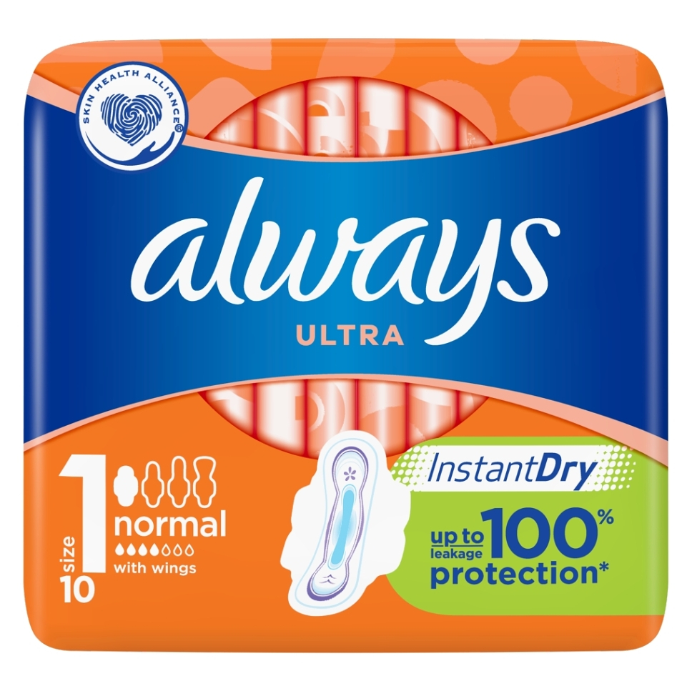 ALWAYS Ultra Normal vel.1 Hygienické. vložky s křidélky 10 ks