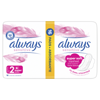 ALWAYS Ultra Sensitive Super vel.2 Hygienické vložky 16 kusů (Menstruační vložky) - Super