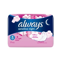 ALWAYS Ultra Sensitive Night vel.3 Hygienické vložky s křidélky 7 ks