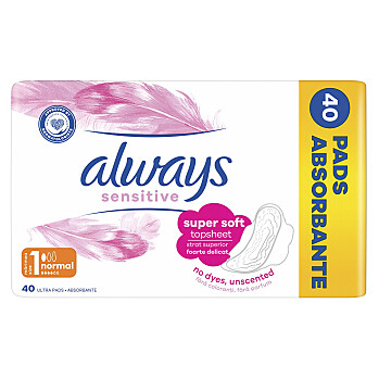 ALWAYS Ultra Sensitive Normal Plus vel.1 Hygienické vložky s křidélky 40 ks (Menstruační vložky) - Normal plus, Normal