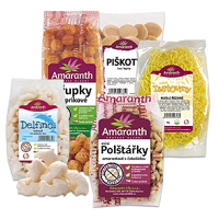 AMARANTH Bezlepkové těstoviny, přísady na vaření, křupky a cereálie