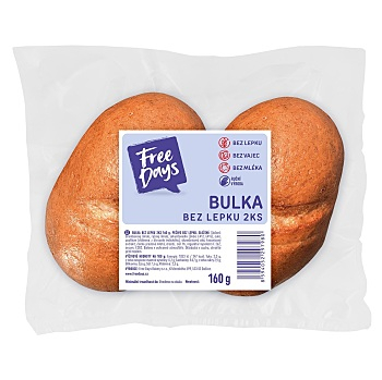 FREE DAYS Bezlepková bulka 2 kusy (Čerstvé bezlepkové pečivo)