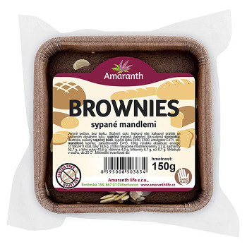 AMARANTH Bezlepkové brownies sypaný mandlemi 150 g (Čerstvé bezlepkové pečivo)