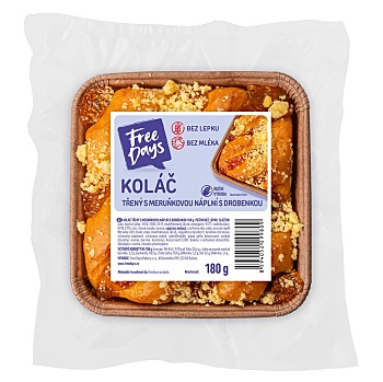 FREE DAYS Bezlepkový koláč třený s meruňkovou náplní a drobenkou 180 g (Čerstvé bezlepkové pečivo)