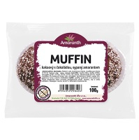 AMARANTH Bezlepkový muffin kakaový s čokoládou sypaný amarantem 2 kusy