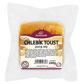 AMARANTH Bezlepkový toustový chlebík jemný bílý 240 g (Čerstvé bezlepkové pečivo)