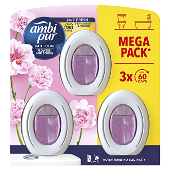 AMBI PUR Bathroom Osvěžovač vzduchu Flower & Spring 3 x 8 ml (Gelové osvěžovače vzduchu)