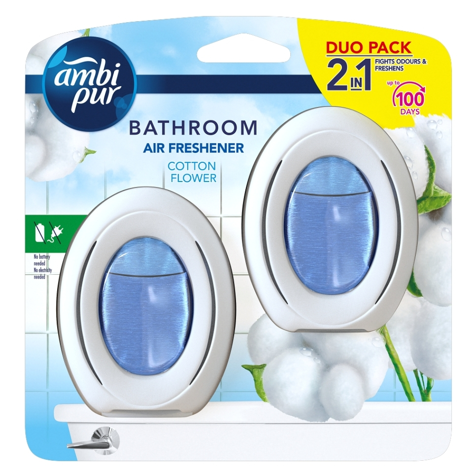 Levně AMBI PUR Bathroom Osvěžovač vzduchu Cotton 2 x 7,5 ml