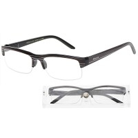 KEEN Čtecí brýle +3.50 černé s pruhy a pouzdrem, Počet dioptrií: +3,50