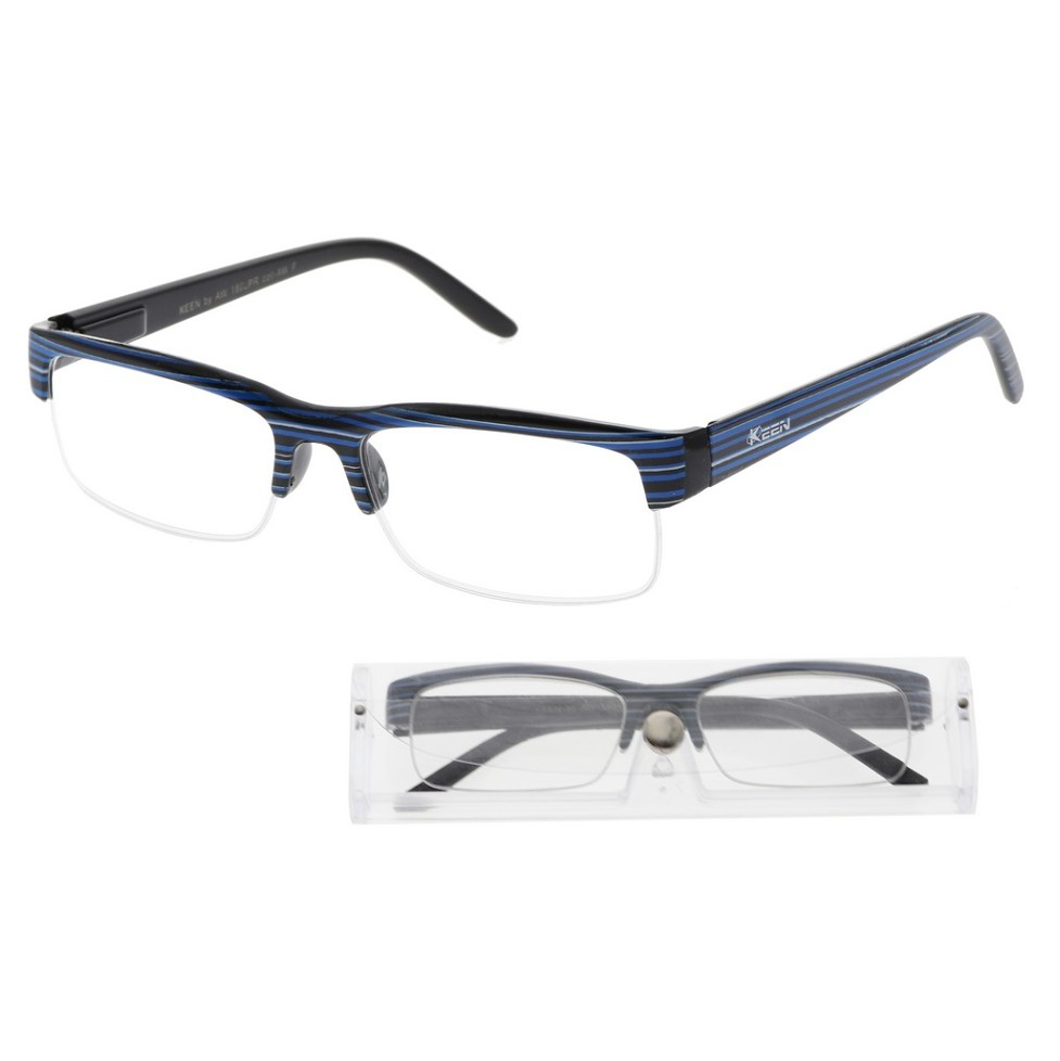 Levně KEEN Čtecí brýle + 1.50 modro-černé s pouzdrem flex, Počet dioptrií: +1,50