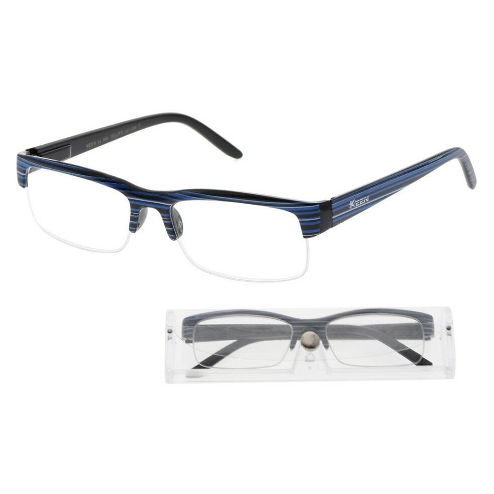 Levně KEEN Čtecí brýle + 2.50 modro-černé s pouzdrem flex, Počet dioptrií: +2,50