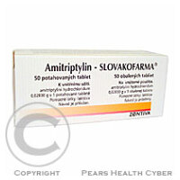 AMITRIPTYLIN-SLOVAKOFARMA  50X28.3MG Potahované tablety