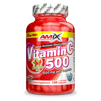 AMIX Vitamin C 500 mg s extraktem z šípků 125 kapslí