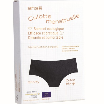 ANAÉ BY ECODIS Menstruační kalhotky Panty na silnou menstruaci černé M (Menstruační kalhotky)