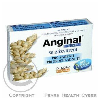 Anginal tablety se zázvorem 16 tablet