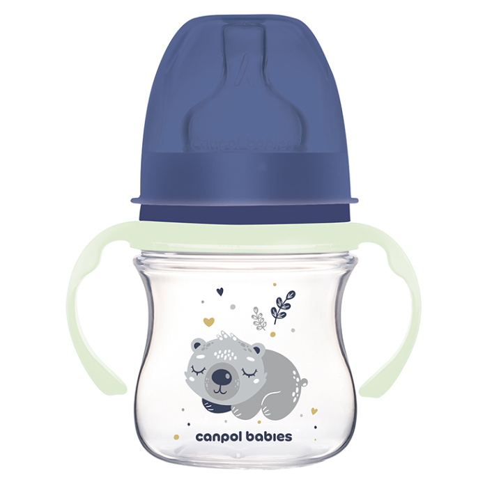 CANPOL BABIES Antikoliková lahev EasyStart sleepy koala modrá 120 ml