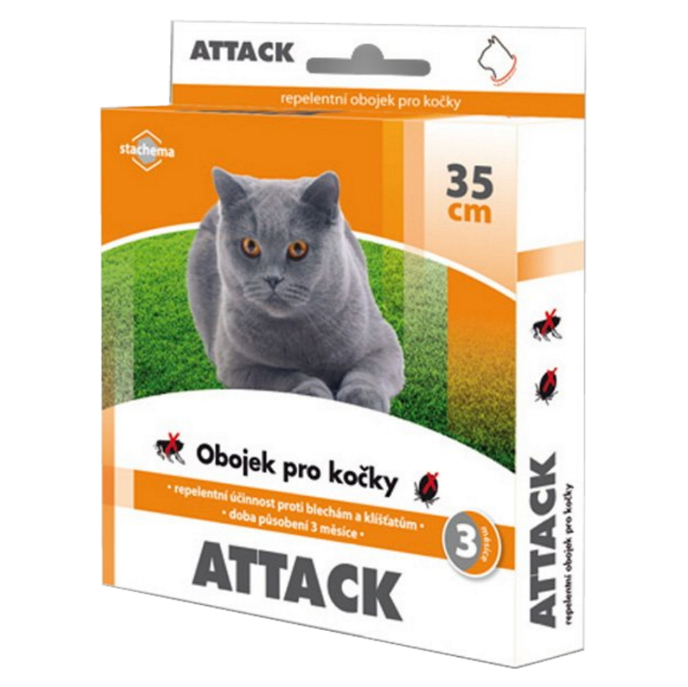 Levně ATTACK Antiparazitní obojek pro kočky 35 cm