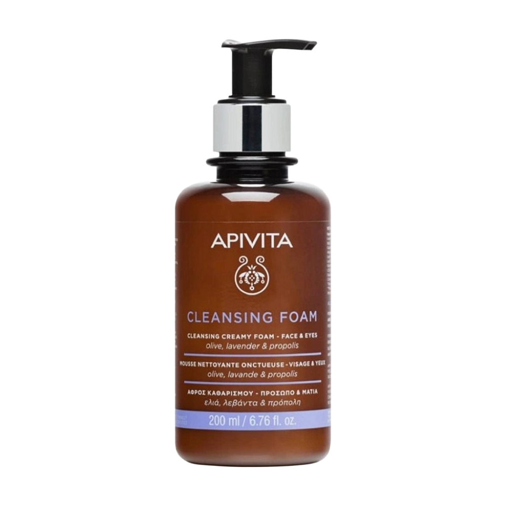 Apivita Cleansing Foam Face & Eyes krémová čisticí pěna na obličej a oči 200 ml