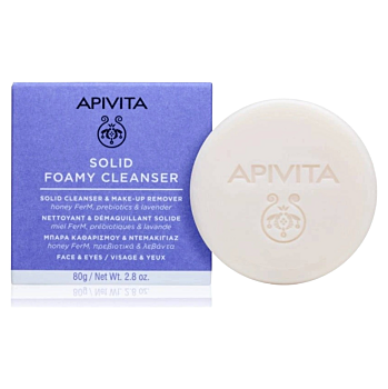 APIVITA Solid Foamy Cleanser Mýdlo na pleť 80 g (Přírodní přípravky na sprchování a mytí) - Přírodní