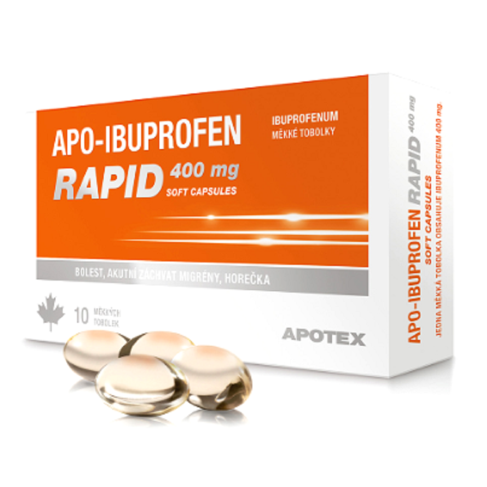 Obrázek APO-IBUPROFEN RAPID 400 mg 20 mekkých tobolek