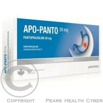 APO-PANTO 20 MG ENTEROSOVENTNÍ TABLETY  7X20MG Tablety